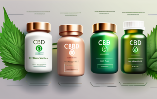 A variety of cbd capsules in different colors and sizes