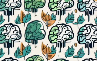 A brain with cbd molecules around it and question marks