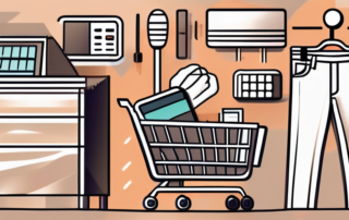 A shopping cart filled with various goods