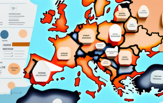 Various nicotine pouches scattered across a map of germany