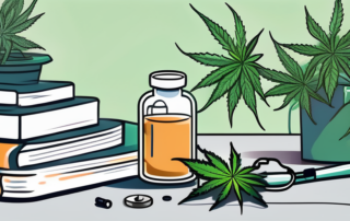 A medical cannabis flower in a prescription bottle