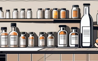 A variety of prescription bottles and a recipe book