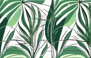 A hemp plant intertwined with symbolic elements of relief and comfort