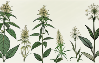 A mature male hemp plant