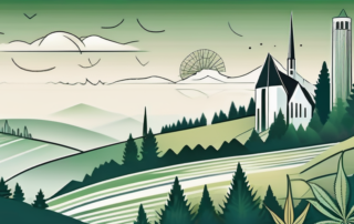 A german landscape with notable landmarks