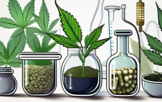 A variety of hemp plants in a medicinal setting