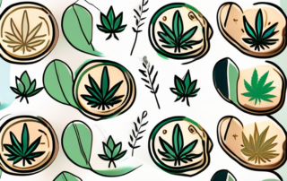 Cannabis-infused cookies arranged in a semi-circle