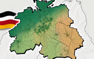 A map of germany with stylized smoke wafts coming out from various regions