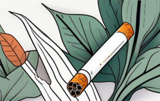 A broken cigarette lying next to a healthy