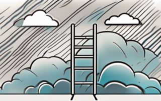 A ladder reaching towards the sky