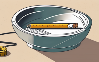 A cigarette being extinguished in an ashtray