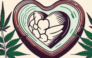 A joint next to a racing heart and a nauseous stomach