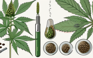 Female cannabis seeds in various stages of growth