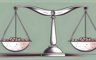A balance scale with traditional feminine symbols (like a venus symbol) on one side