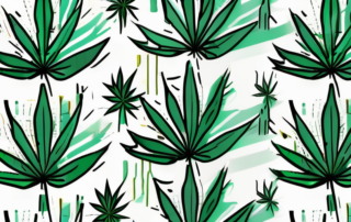 A cannabis leaf intersecting with a medical cross symbol