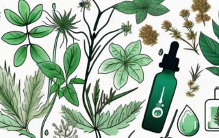 A cbd oil dropper and a medical cross