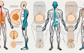 The human body outline with highlighted areas where nicotine receptors are typically located
