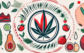 A marijuana leaf crossed out in a red circle