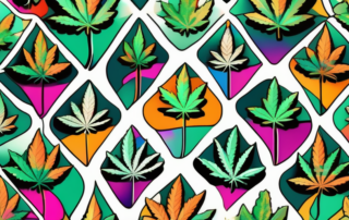 A half-eaten cookie with cannabis leaves embedded in it