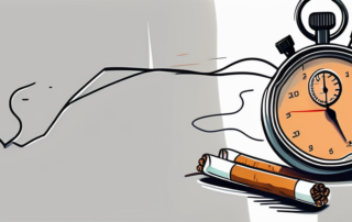 A broken cigarette with a stopwatch next to it