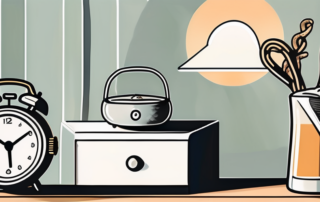 An alarm clock with a prominent snooze button