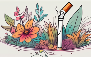 A broken cigarette in the middle of a colorful