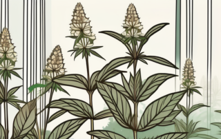 A mature hemp plant in an outdoor setting