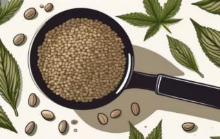 Several male hemp seeds in a natural