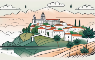 A scenic view of portugal with identifiable landmarks