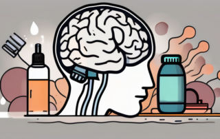 A brain with nicotine molecules leaving it