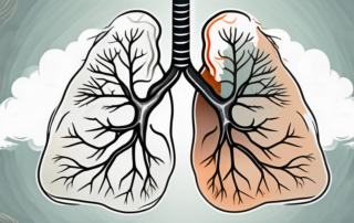 A pair of lungs surrounded by smoke