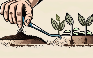 A few hemp seeds being planted in fertile soil