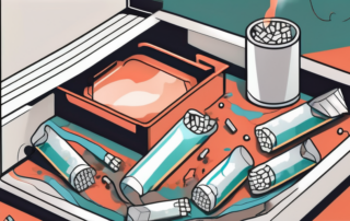 A cigarette being extinguished in an ashtray