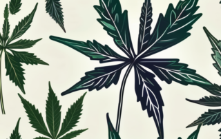 A cannabis plant with its leaves subtly forming the shape of a cross