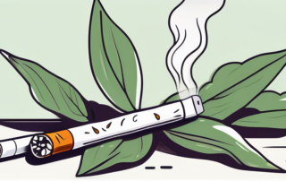 A broken cigarette lying next to a healthier looking