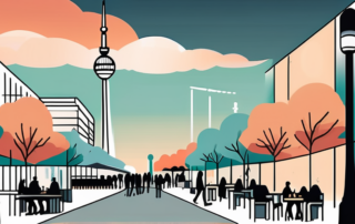 A vibrant and bustling berlin street scene