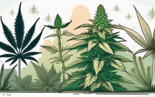 A variety of marijuana plants in different stages of growth