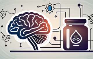 A brain with a cbd molecule hovering near it