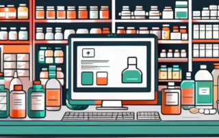 A computer with a pharmacy website on the screen