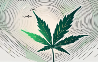 A stormy cloud raining on a cannabis leaf