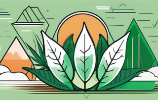 A marijuana leaf juxtaposed with common drug paraphernalia such as a rolled joint or a glass pipe
