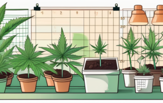 A young cannabis plant in its initial growth stage