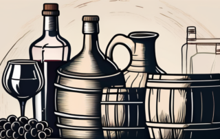 Ancient brewing tools such as clay pots and barrels
