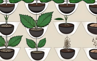 Germinating cannabis seeds in a pot of soil
