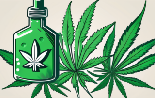 A cannabis plant inside a medical cross symbol