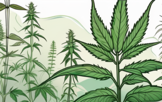 A hemp plant in a medicinal setting