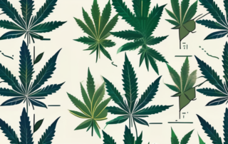 A cannabis plant with a medical cross symbol integrated subtly within its leaves