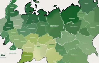 A map of germany with different shades of green to represent the varying levels of cannabis consumption across the regions