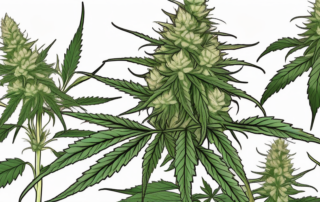 A mature autoflowering cannabis plant with noticeable buds