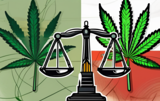 A german flag intertwined with a cannabis leaf